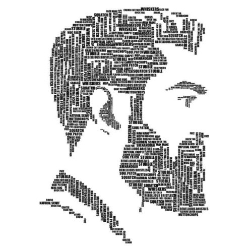Typographic Bearded Man