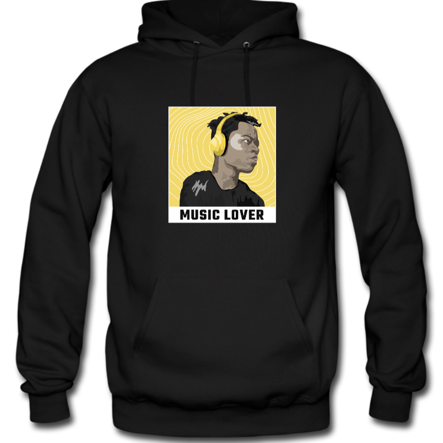 unisex-music-lover-black-hoodie