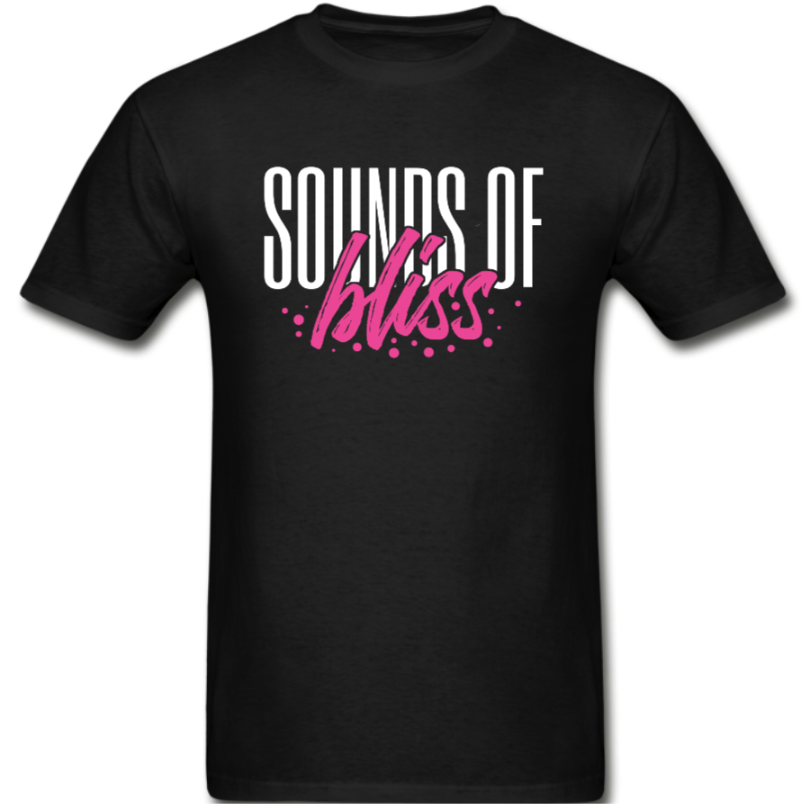 Sounds Of Bliss – White & Pink Print T-shirt