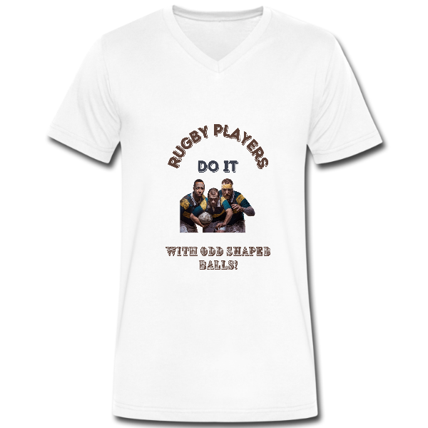 Alizteasetees Mens V-Neck – Rugby Players do it with Odd Shaped balls.