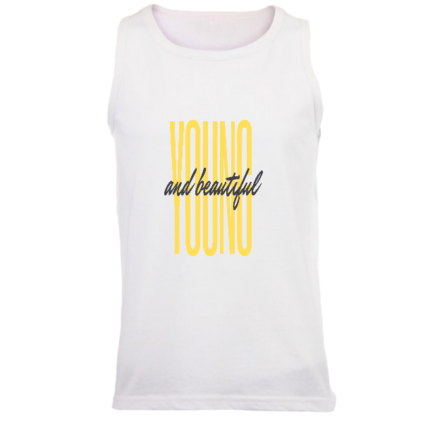 Alizteasetees Mens Vest – Young and Beautiful Tee-Shirt.