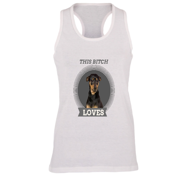 Alizteasetees Woman’s Racerback – This Bitch Loves.