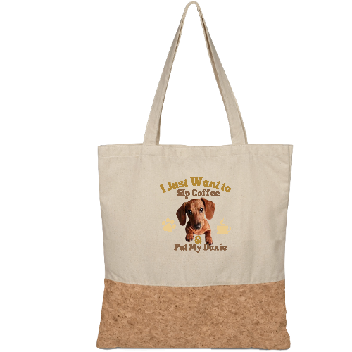 Tote bag I just want to sip coffee and pat my  daxie