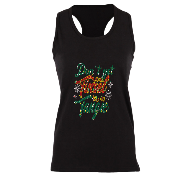 Alizteasetees Womens Racerback – Don’t get you tinsel in a tangle.