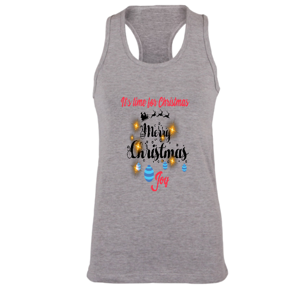 Alizteasetees Womens Racerback – It’s time for Christmas Joy.