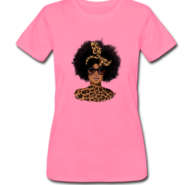 Leopard Print Afro Woman