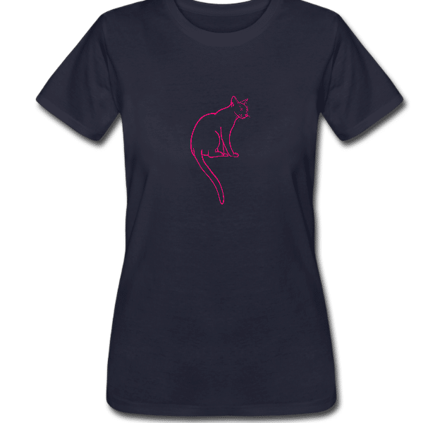 Cat outline in pink