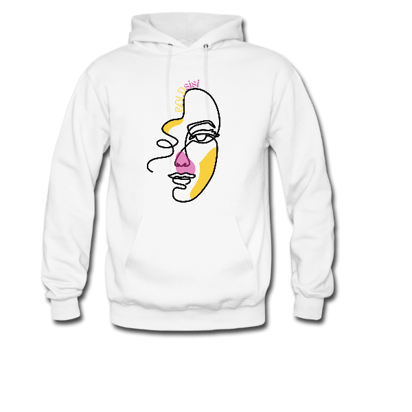WHITE BOLD FACE HOODIE