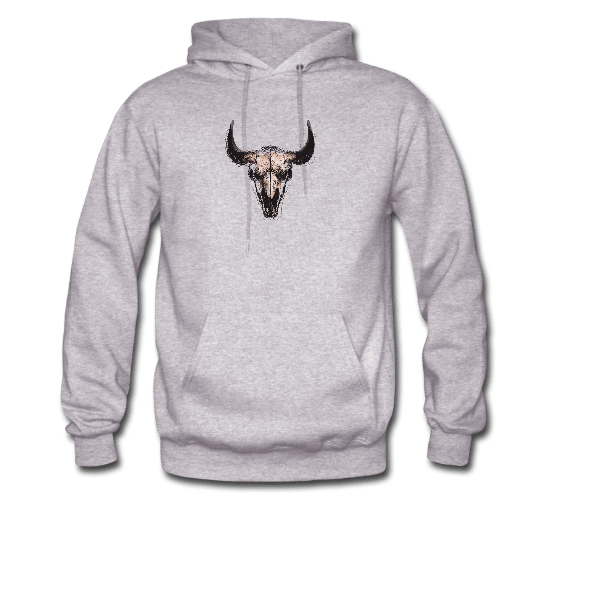cow skull graphic hoodie