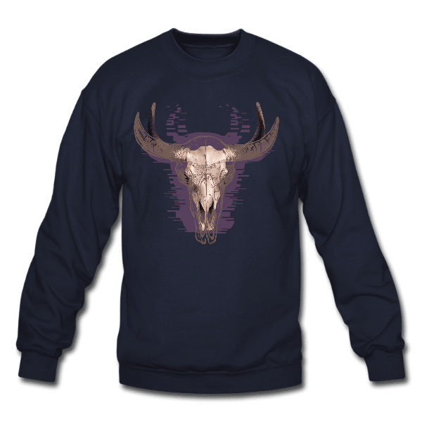 cow skull graphic sweater