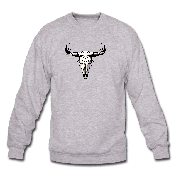 cow skull vector lines graphic sweater