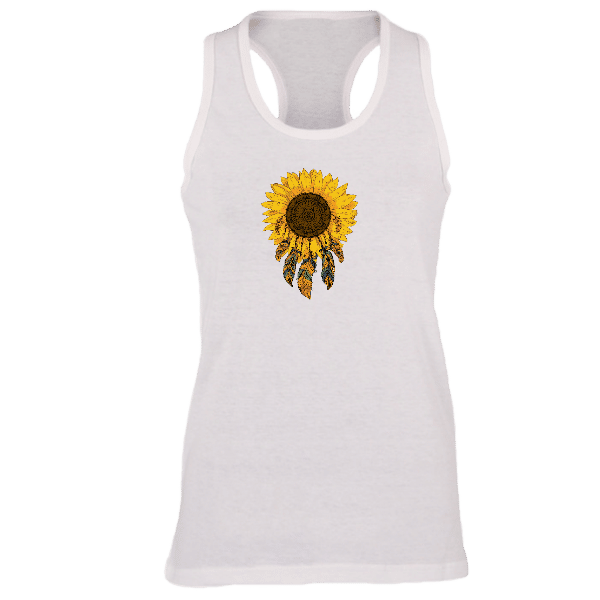 Sunflower Tribal Dreamcatcher Racerback Tee