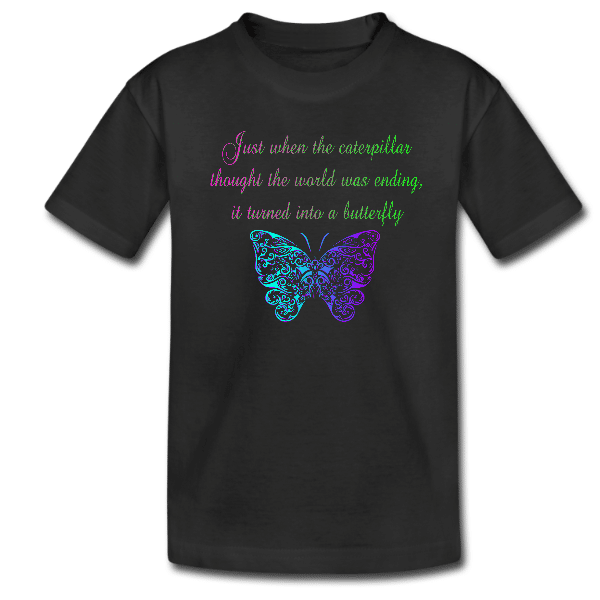 Caterpillar to Butterfly Unisex Kids Custom Graphics T-shirt