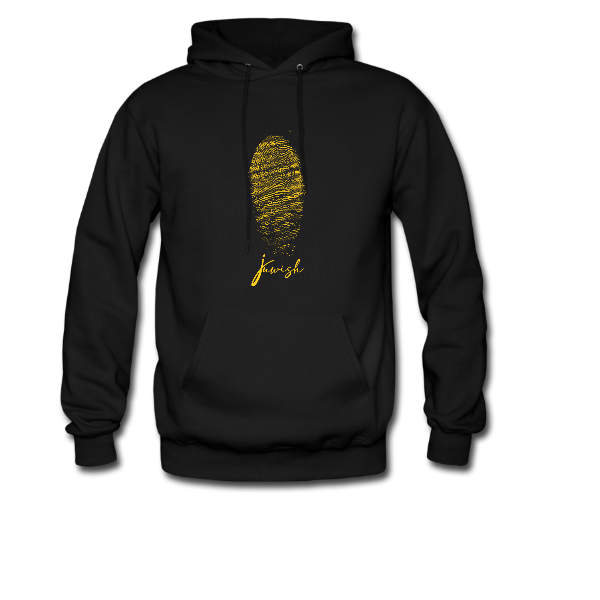 Hoodie yellow finger print small