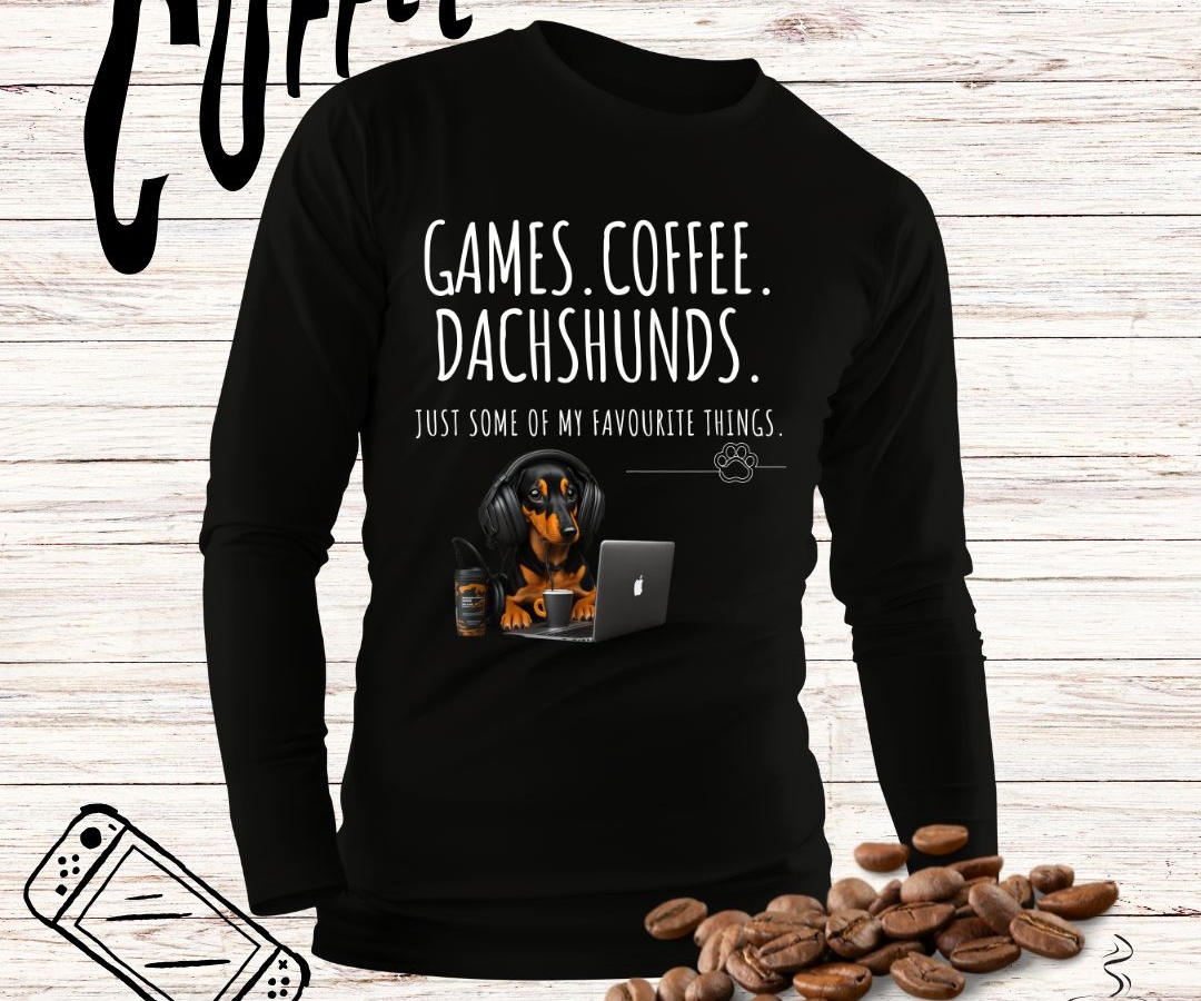 Coffee.Games.Duschunds Men and Woman Sweater