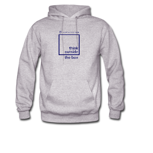 Think outside the box adult hoodie grey