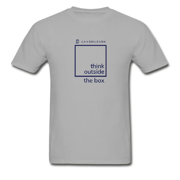 Think Outside the Box Adult T-Shirts – Light Grey