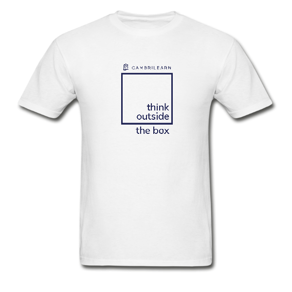 Think Outside the Box Adult T-Shirts – White