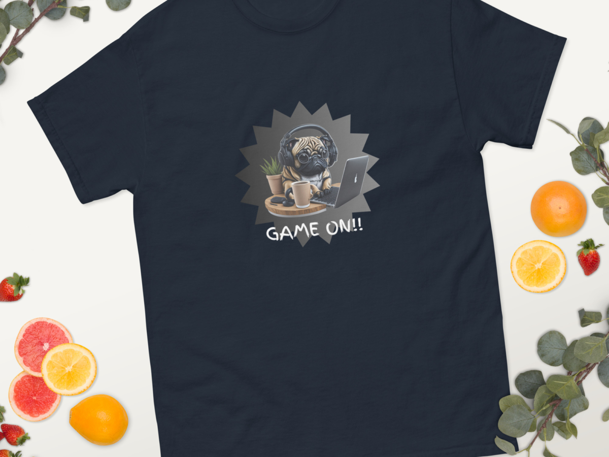 Game on! Pug Men and Woman Classic Tee