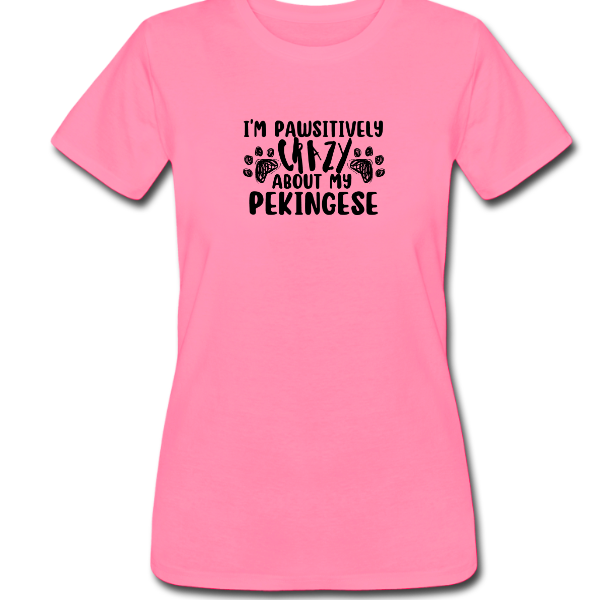 Crazy about my peke – Women’s Tee_Black Text