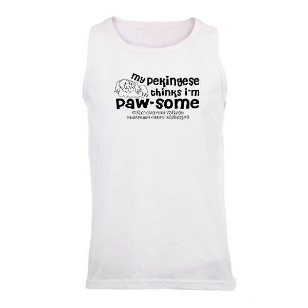 Pekingese paw-some – Men’s Vest_Black Text