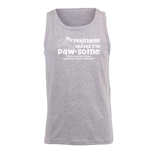 Pekingese paw-some – Men’s Vest_White Text