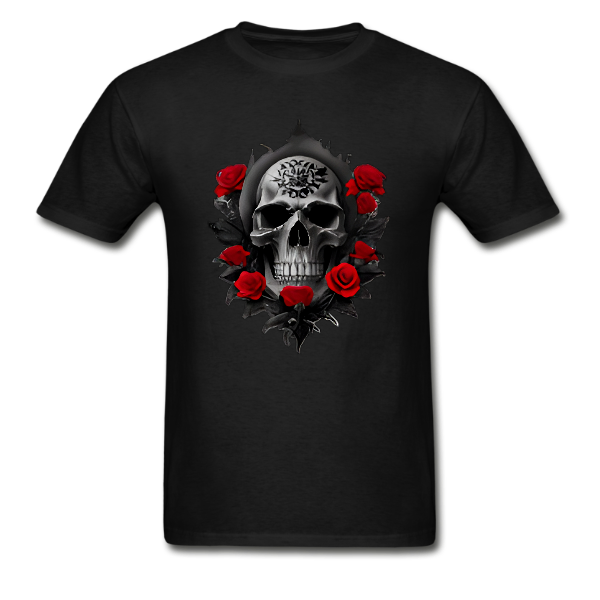 Skull and Red Roses