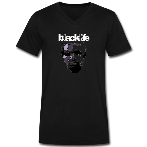 Men’s Black ‘B&W BlackLife-Head’ V-neck