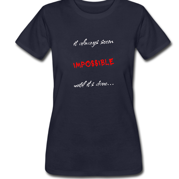Ladies Black ‘IMPOSSIBLE’ T-shirt (1)