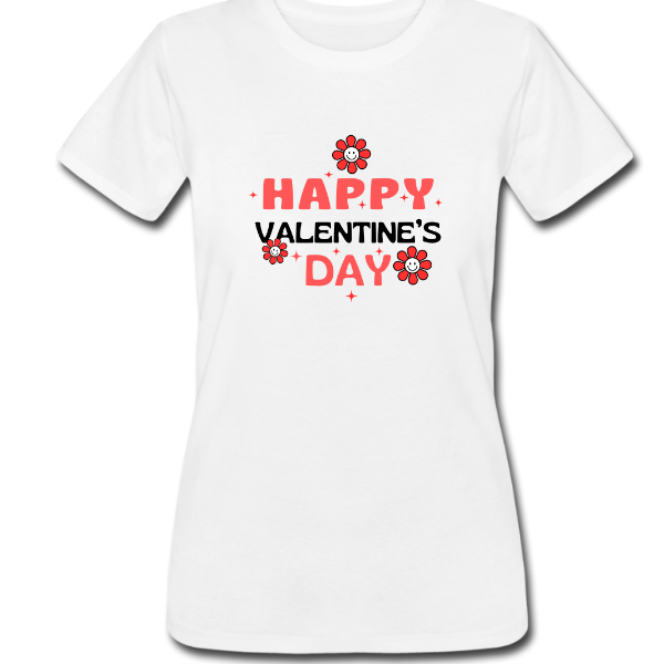 Red and Black Floral Valentine’s Day T-Shirt