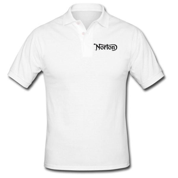 Norton White Golf Shirt Black Script