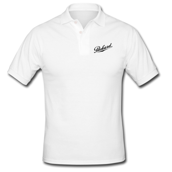Packard White Golf Shirt Black Script