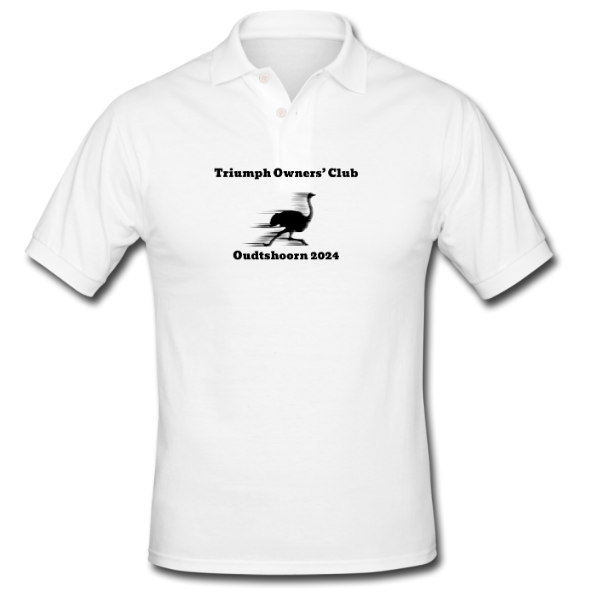 Triumph Owners Club White Golf Shirt Oudtshoorn 2024