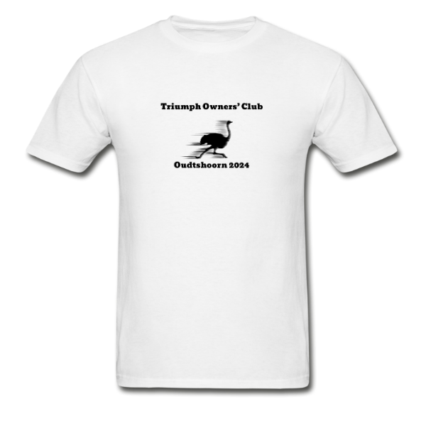 Triumph Owners Club White Tee Shirt Oudtshoorn 2024