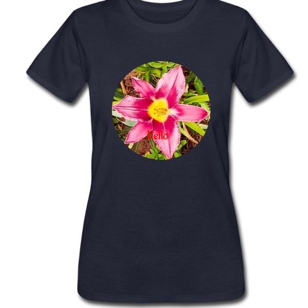 Garden pink pearl lily with green background Woman’s Tees shirt